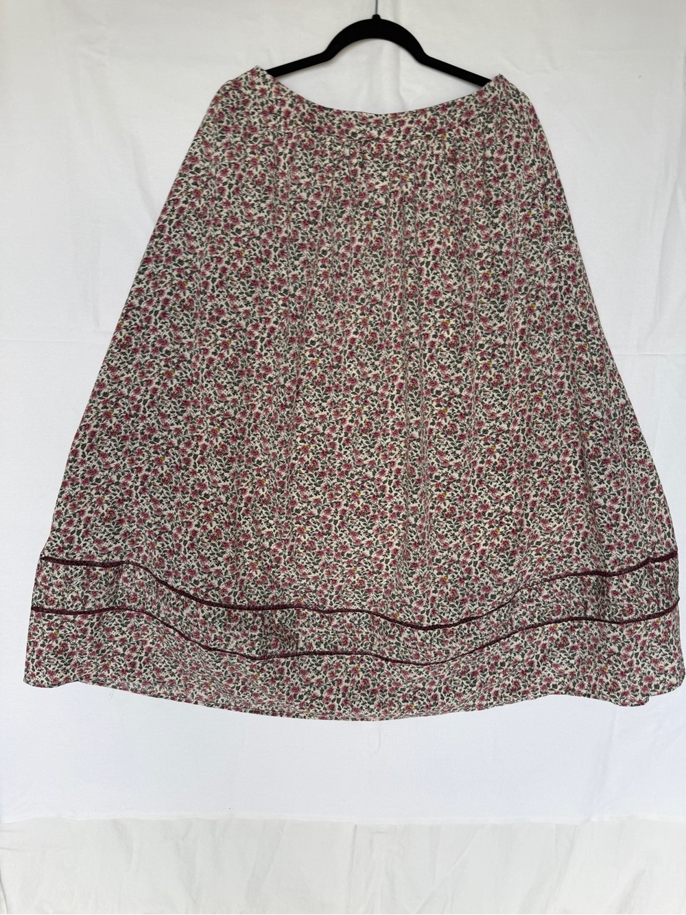 Polagram Floral Cotton Skirt with Crochet Trim - Pink & Green NWT XL